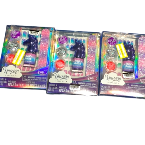 Three Glitter Unicorn Nail Kits